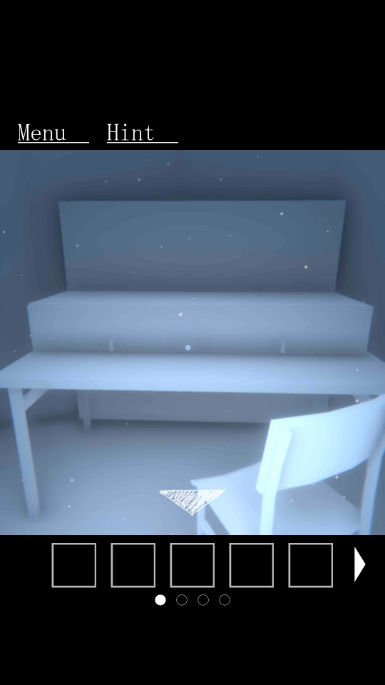 脱出ゲーム　白い部屋　と　ピン抜きゲームの画面