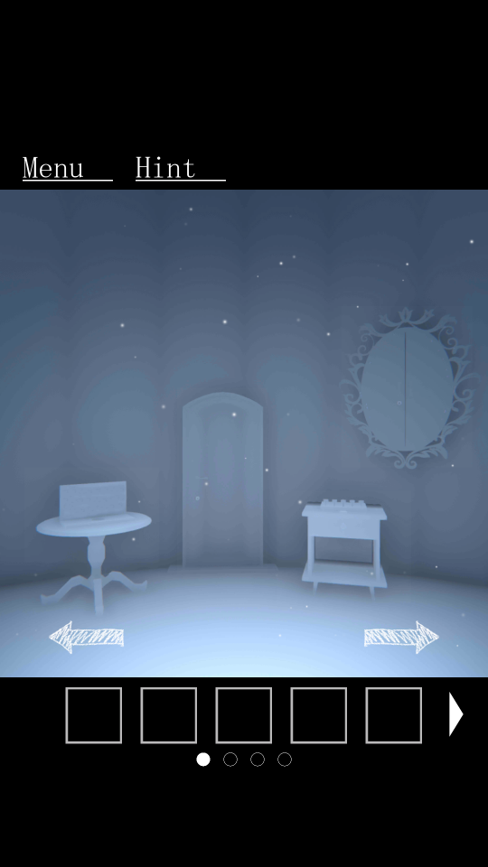 脱出ゲーム　白い部屋　と　ピン抜きゲームの画面