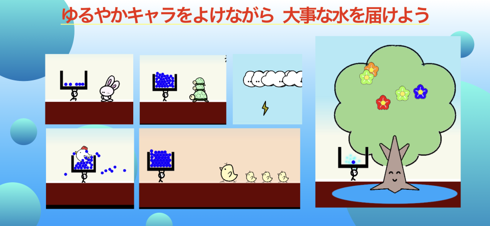 てくてくさんと雨の宅配便の画面