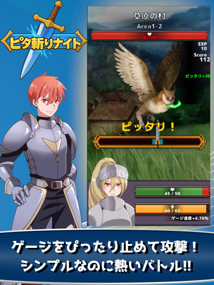 ピタ斬りナイトの画面